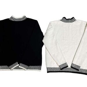 2 for 10 black and white piano tile sweaters